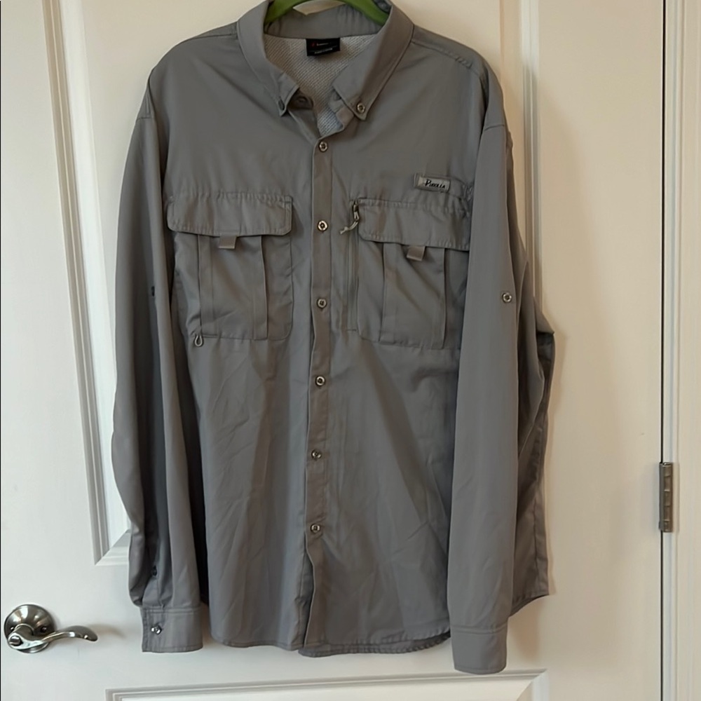Pudolla Gray Lightweight Shirt Jacket Casual Style